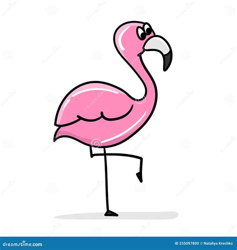 Cartoon Flamingo Cute Pink Flamingo Stock Vector Illustration Of