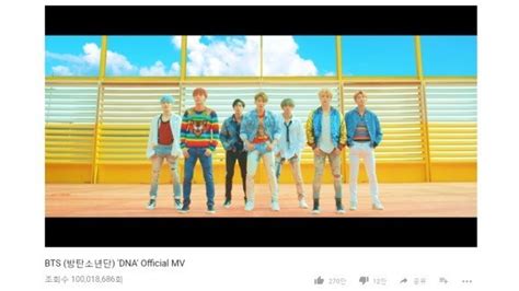 Bts′s Dna Becomes Fastest K Pop Group Mv To Reach 100 Million Views 8days