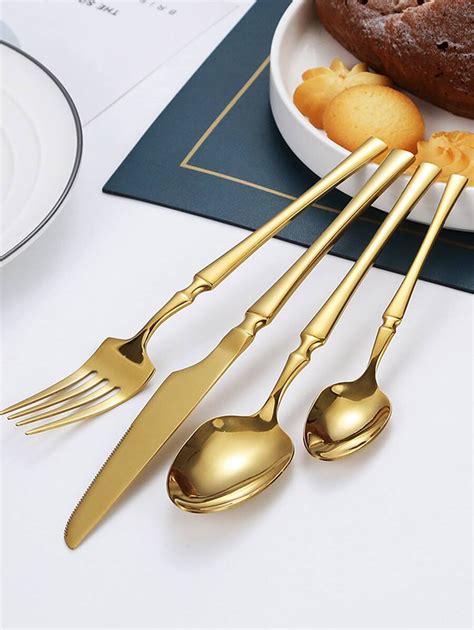 24pcs Stainless Steel Cutlery Set Elegant Flatware Set For Party Home