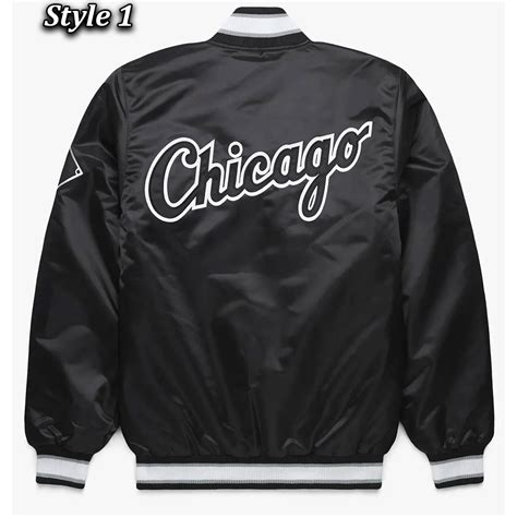 X Starter Black Satin Bomber Chicago White Sox Jacket - Jacket Makers