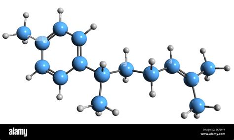 3D imagen de fórmula esquelética de curcumen estructura química