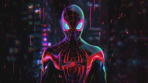 Spider Man Neon Glow Ai 1920x1080 Rwallpapers