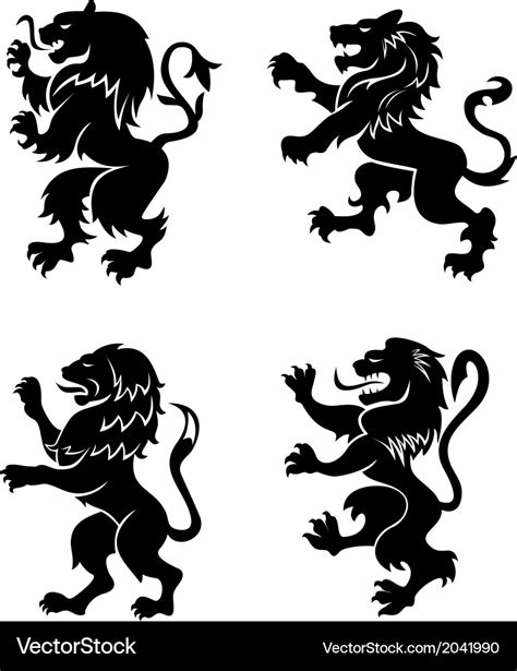 Heraldic Lions Royalty Free Vector Image Vectorstock