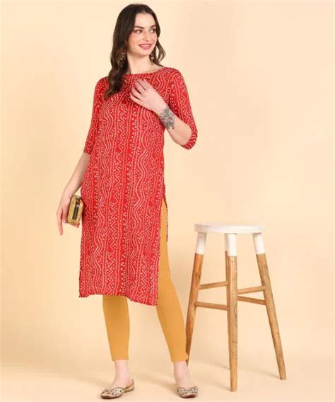 Buy Hiva Trendz Women S Ethnic Wear Cotton Printed Kurti Online At Best