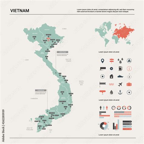 Vector Map Of Vietnam High Detailed Country Map With Division Cities