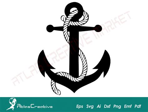 Anchor Svg Nautical Clipart Anchor Cut File Ship Ocean Anchor Nautical Printable Decor For