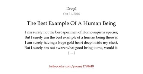 The Best Example Of A Human Being By Au Mer Atul Kaushal Hello Poetry