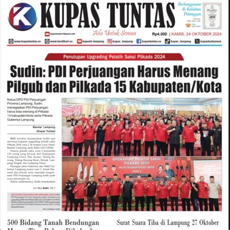 Kupas Tuntas Surat Kabar Harian Kupas Tuntas Edisi Kamis 24 Oktober 2024