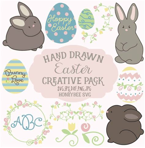 Chubby Bunny Easter Bundle Svg Cut Files Stitchtopia