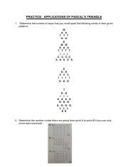 Practice-Applications of Pascal's Triangle.pdf - PRACTICE: APPLICATIONS ...