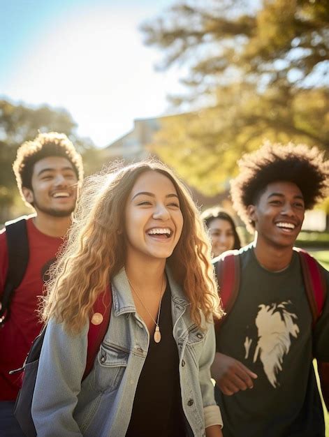 Premium Ai Image A Group Of People Are Walking And Smiling