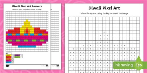 Free Diwali Pixel Art Template Lehrer Gemacht Twinkl