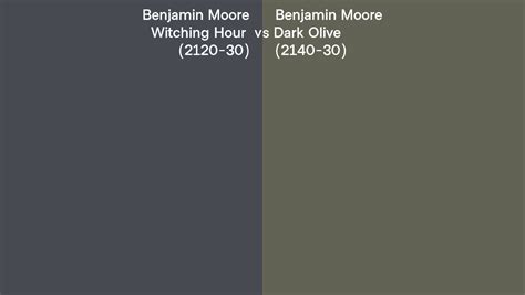 Benjamin Moore Witching Hour Vs Dark Olive Side By Side Comparison