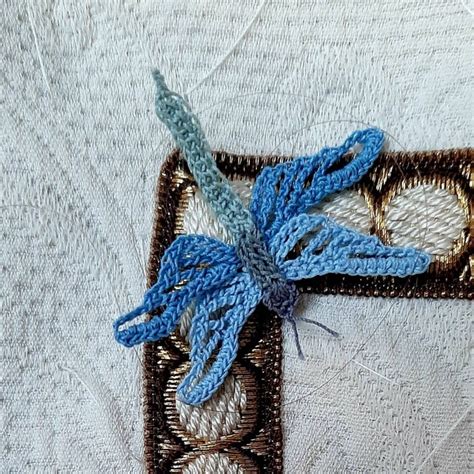 Crochet Pattern Applique Dragonfly Etsy