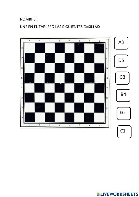 Posiciones En El Tablero De Ajedrez Worksheet Chess