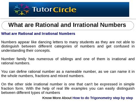 What Are Rational And Irrational Numbers By Tutorcircle Team Issuu