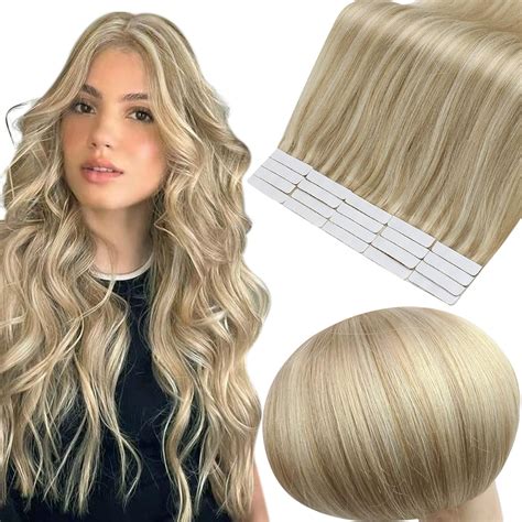 Amazon Full Shine Blonde Tape In Hair Extensions Human Hair Color