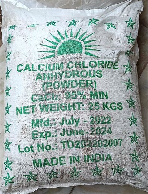 Calcium Chloride Anhydrous Powder Packaging Type Bag Packaging Size