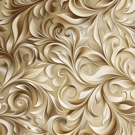 A Gold Floral Patterned Wallpaper. Stock Illustration - Illustration of ...