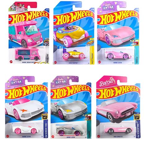 Hot Wheels Coche Deportivo Rosa Barbie Extra Dream Camper Corvette
