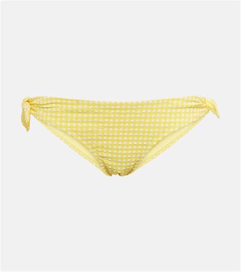 Cape Town Checked Bikini Bottoms In Yellow Heidi Klein Mytheresa