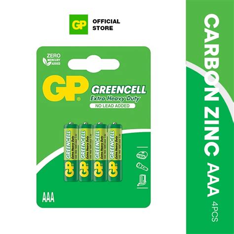 Gp Carbon Zinc Greencell Aaa Battery Pcs Pack Shopee Singapore