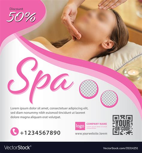 Spa Banner For Social Media Post Template Vector Image