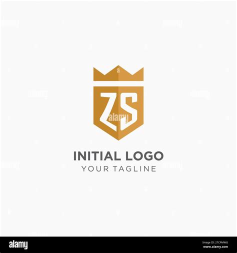 Monogram Zs Logo With Geometric Shield And Crown Luxury Elegant