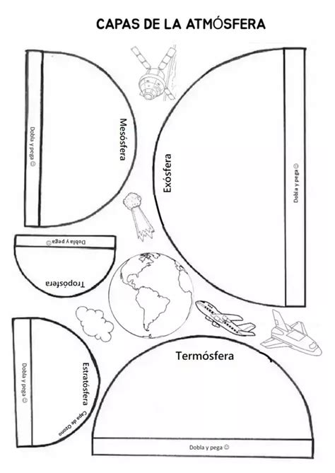 Capas De La Atmosfera Para Colorear Camadas Da Atmosfera Geografia 4ba Earth Science Science