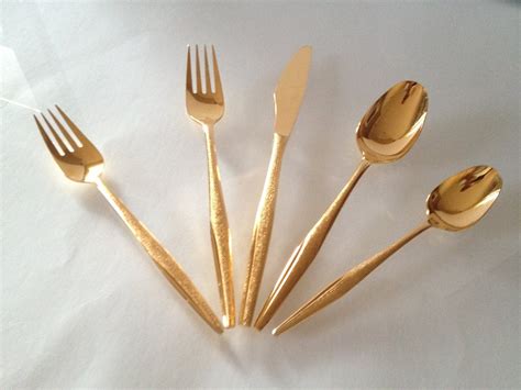 Mid Century Modern Wedding Gold Flatware Rental By Avantmodern