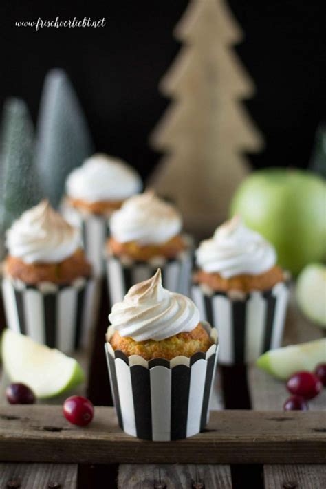 Apfel Cupcakes Mit Baiser Und Karamell Sauce Frisch Verliebt Mein