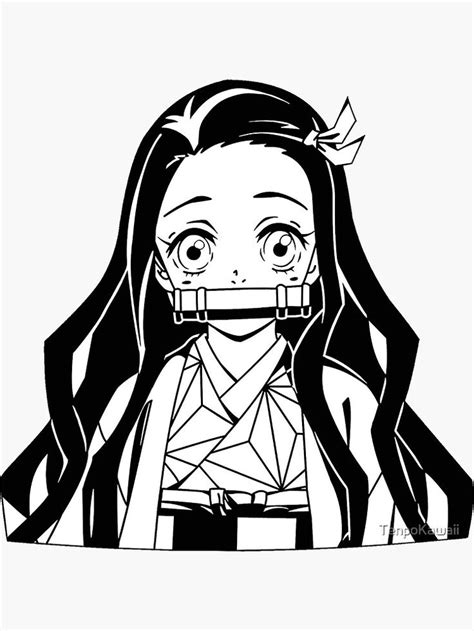 Nezuko Kamado Outline Angery Nezuko Sticker In 2020 Hostrister