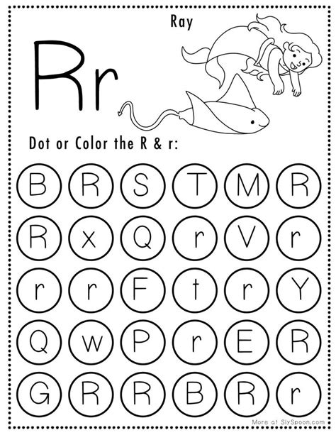 Free Mermaid Themed Letter R Do A Dot Printables