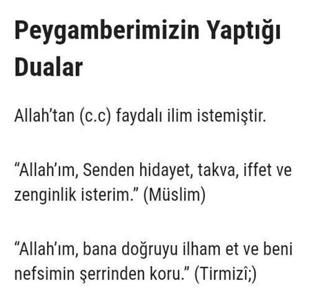 peygamberimiz yapmış olduğu dualarda Allah tan neler istemiştir