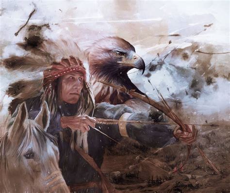 Native American Hunter 004t Painting by Gull G | Saatchi Art