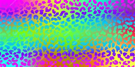 Premium Vector Neon Leopard Pattern Rainbow Colored Spotted