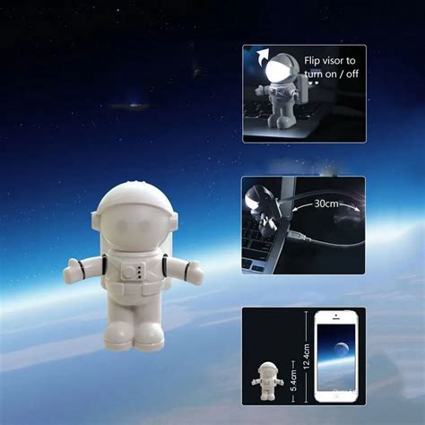 New Mini White Flexible Spaceman Astronaut Usb Tube Led Night Light