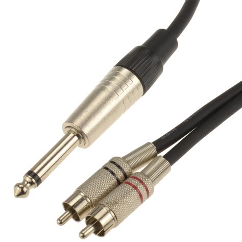 Kenable 635mm Mono Jack To Red And White Rca Phono Plugs Soft Flex C