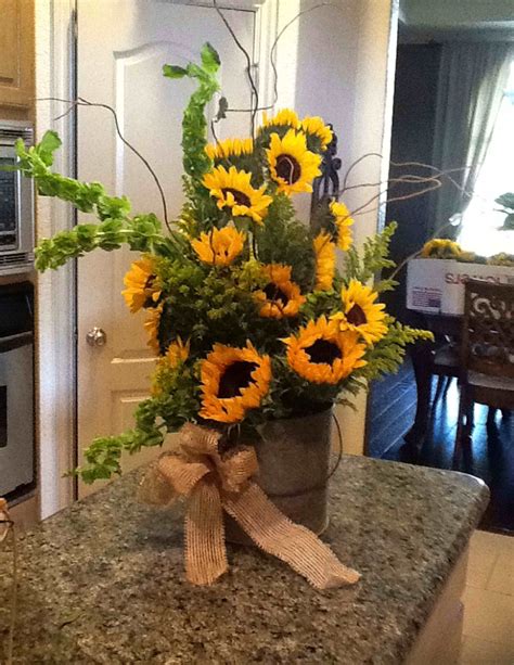 Sunflower Arrangement For Rustic Wedding By Elegance With Attitude