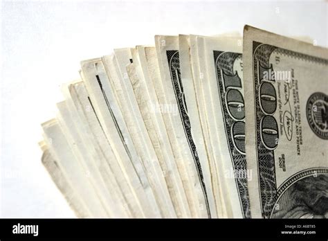 Aligned Dollars In Cash In One Hundred American Currency Stock