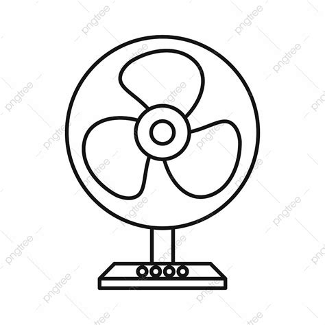 Electric Table Fan Icon In Outline Style Isolated On White Background ...