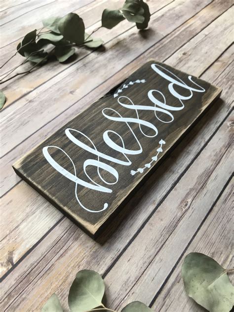 Blessed Blessed Sign Blessed Wood Sign Wood Sign Wooden Etsy