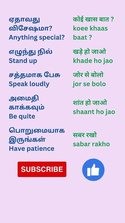 Short Hindi Sentences For Beginners Learn Hindi Through Tamil