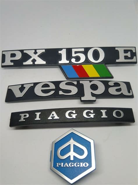 Vespa Px150e Efl Horncast Legshield And Side Panel Badge Set