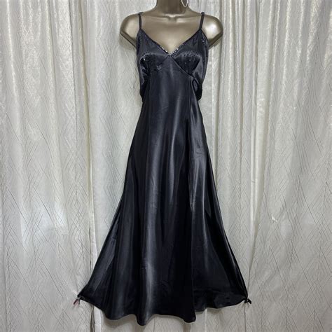 Nos Lane Bryant Black Nightgown Lingerie Silky Soft S Gem