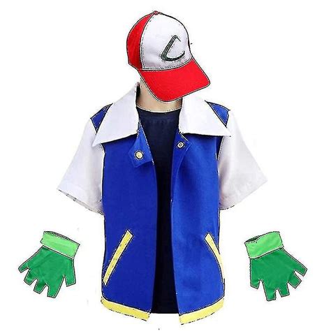 Exquisite M Nner Anime Blaue Jacke Kost M Jungen M Dchen Ash Ketchum