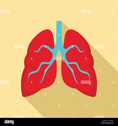 Tuberculosis Lungs Icon Flat Illustration Of Tuberculosis Lungs Vector