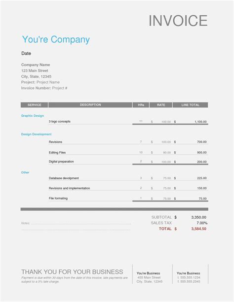 Freshbooks Invoice Templates And Freelance Graphic Design Invoice for ...