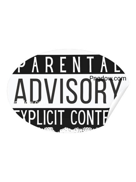 Parental advisory explicit content warning label in red and white on a transparent background ...