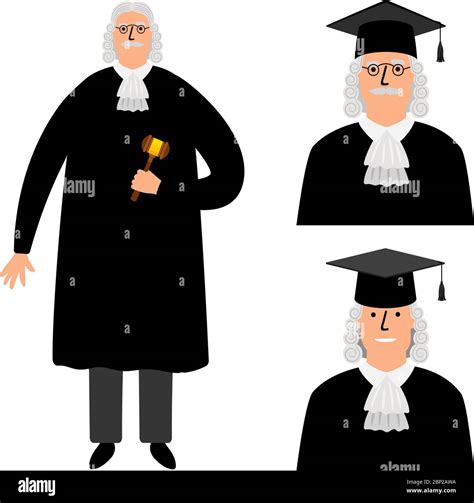 Richter Cartoon Judge Vector Illustration Legal Court Character In